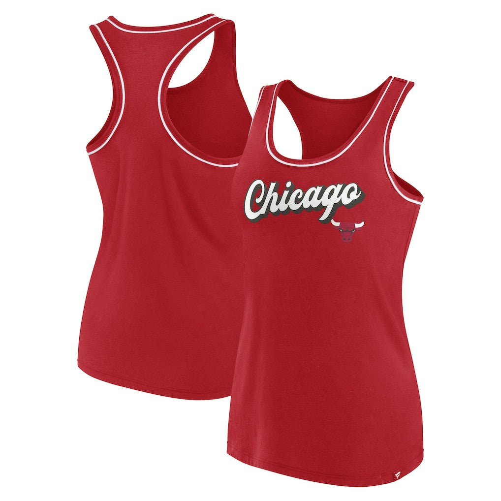 Red Chicago Bulls Women's Wordmark Logo Racerback Tank Top sale | NBA