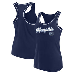 Navy Memphis Grizzlies Women's Wordmark Logo Racerback Tank Top | NBA