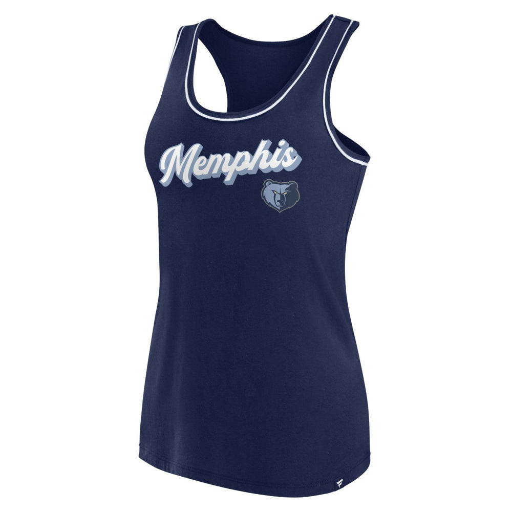 Navy Memphis Grizzlies Women's Wordmark Logo Racerback Tank Top | NBA