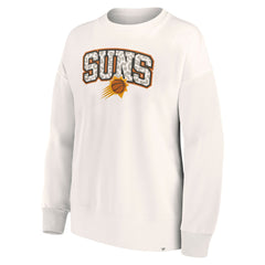 White Phoenix Suns Women's Tonal Leopard Pullover Sweatshirt | NBA
