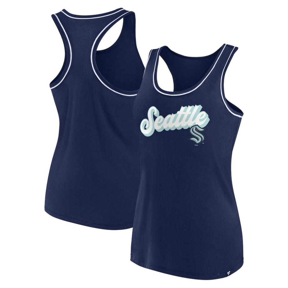 Seattle Kraken Fanatics Women's Wordmark Logo Racerback Scoop Neck Tank Top -  NHL Tank Top