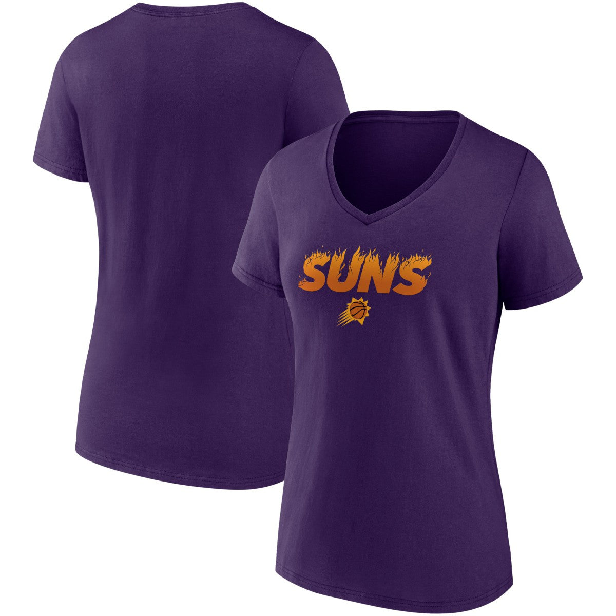 Purple Phoenix Suns Women's Hometown Collection On Fire V-Neck T-Shirt | NBA