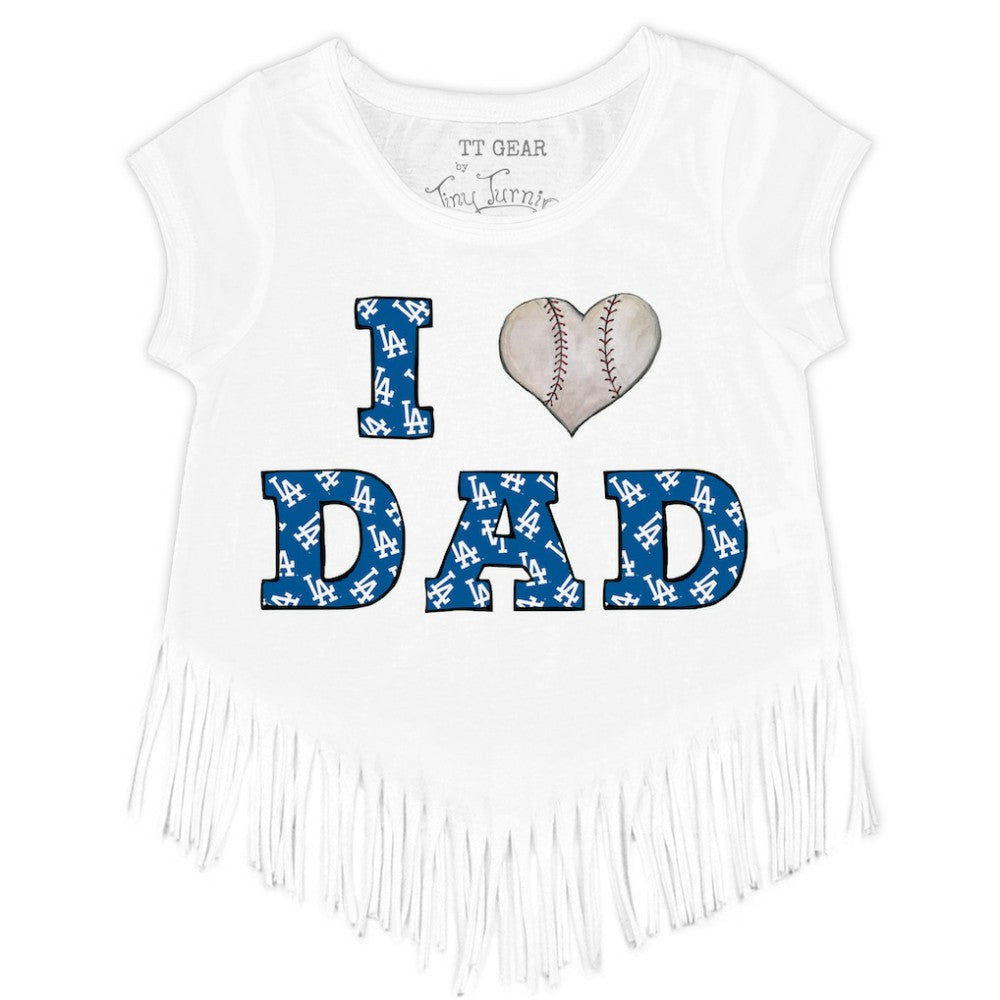 Los Angeles Dodgers Tiny Turnip Youth I Love Dad Fringe T-Shirt - MLB T-shirts
