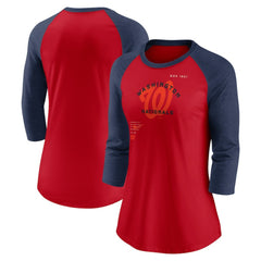 Washington Nationals Nike Women's Next Up Tri-Blend Raglan 3/4-Sleeve T-Shirt - MLB T-shirts