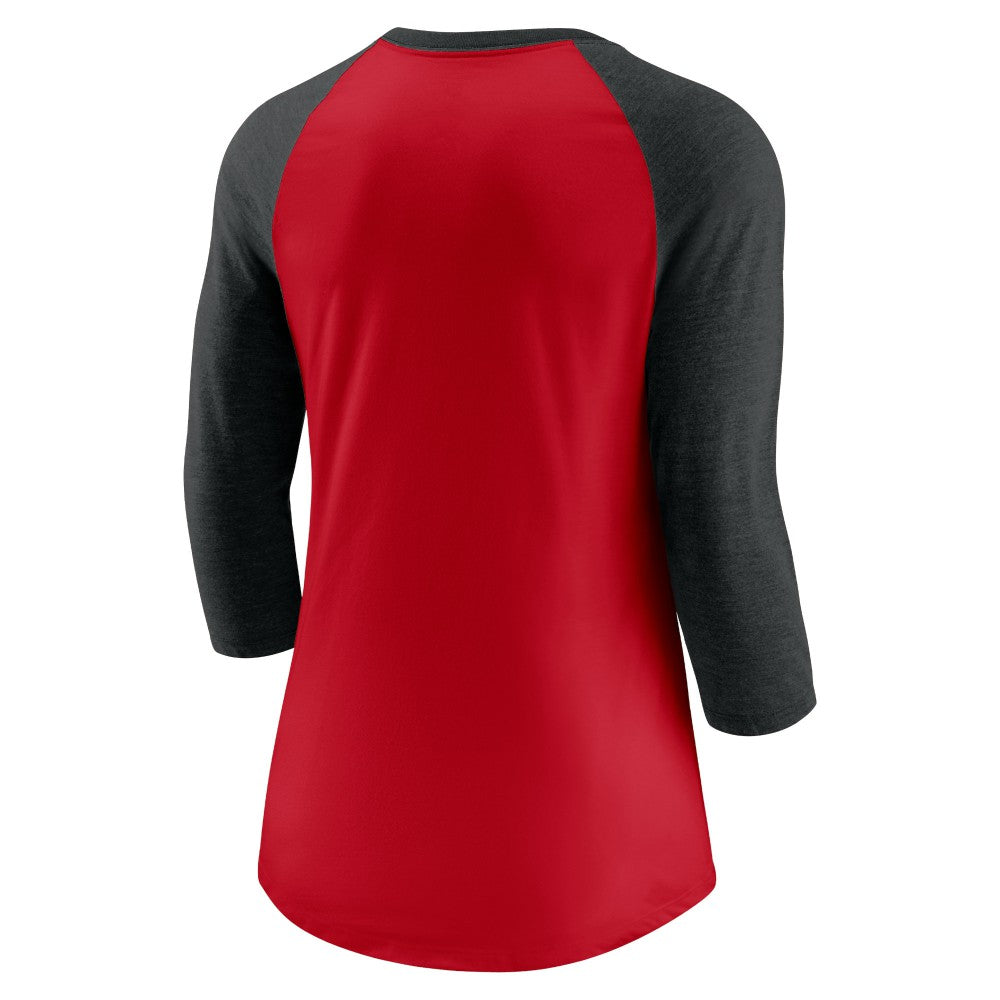 Cincinnati Reds Nike Women's Next Up Tri-Blend Raglan 3/4-Sleeve T-Shirt - MLB T-shirts