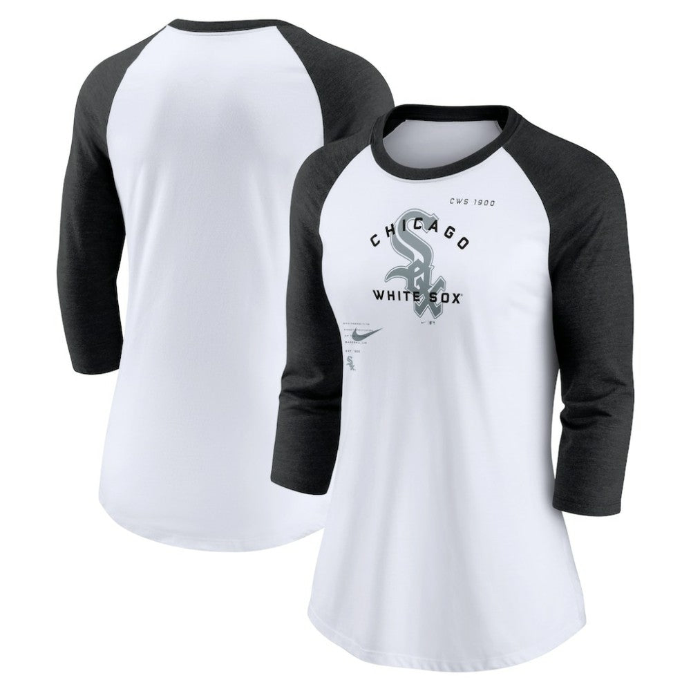 Chicago White Sox Nike Women's Next Up Tri-Blend Raglan 3/4-Sleeve T-Shirt - MLB T-shirts