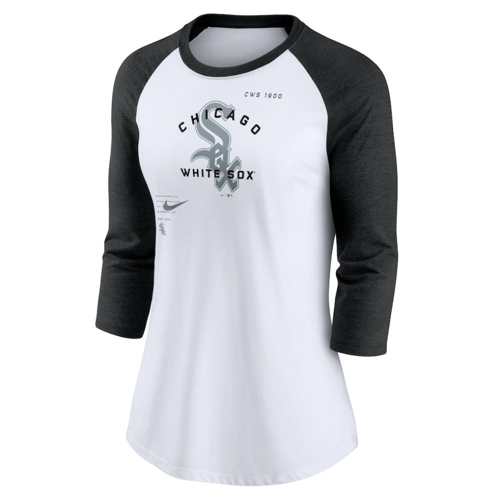 Chicago White Sox Nike Women's Next Up Tri-Blend Raglan 3/4-Sleeve T-Shirt - MLB T-shirts