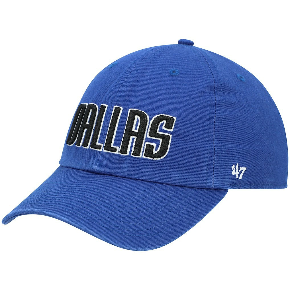 Royal Dallas Mavericks '47 Clean Up Wordmark Adjustable Hat sale | NBA