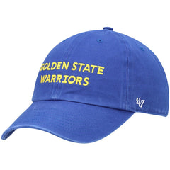 Royal Golden State Warriors '47 Clean Up Wordmark Adjustable Hat sale | NBA
