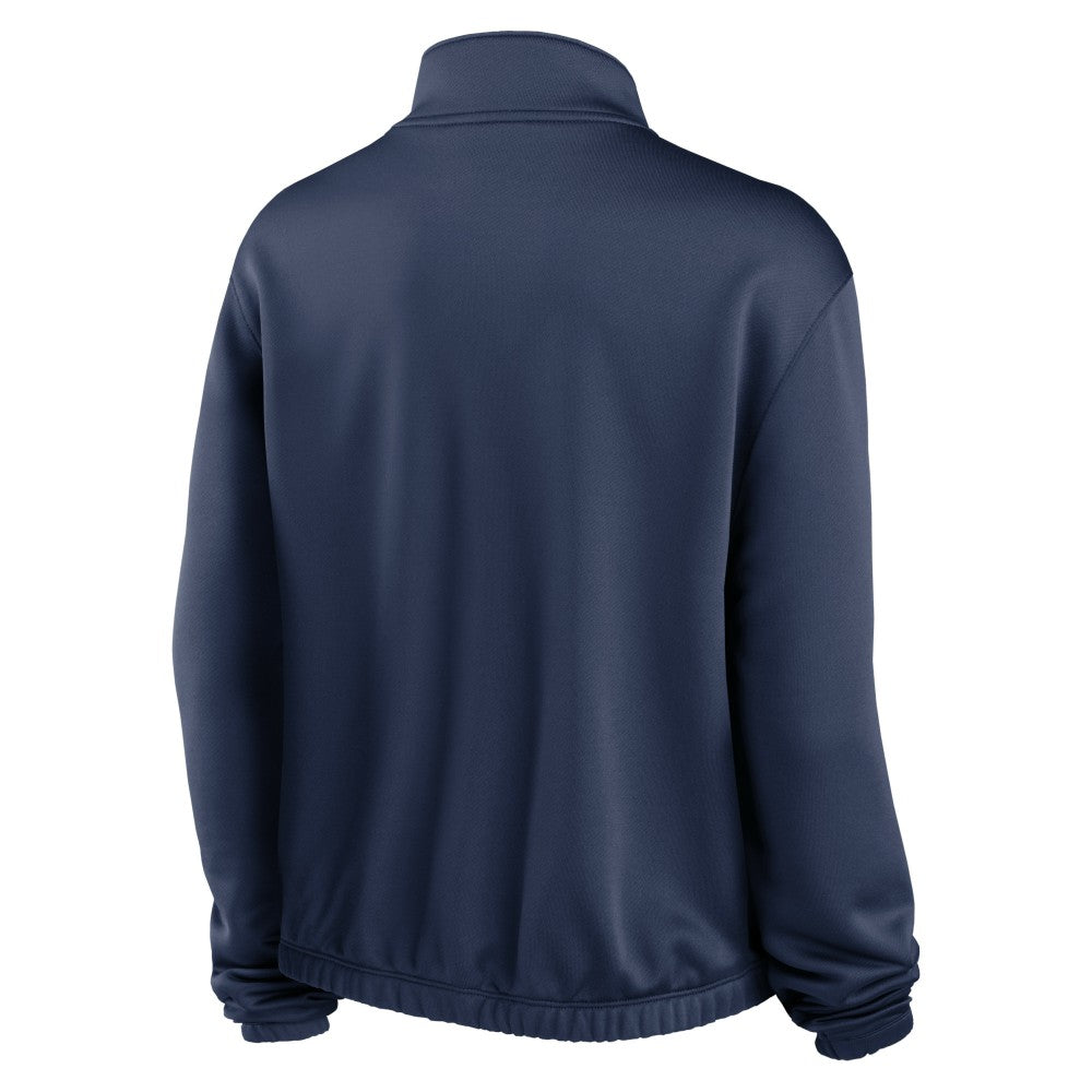 Houston Astros Nike Women's Rewind Splice Half-Zip Semi-Cropped Bubble Hem Sweatshirt - MLB Sweatshirts