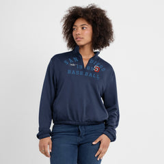 San Diego Padres Nike Women's Rewind Splice Half-Zip Semi-Cropped Bubble Hem Sweatshirt - MLB Sweatshirts