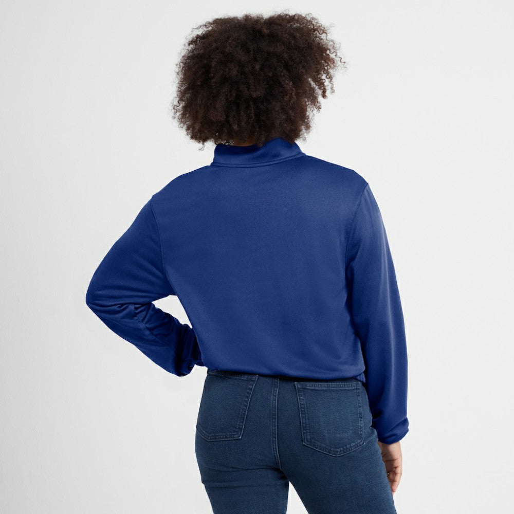 Chicago Cubs Nike Women's Rewind Splice Half-Zip Semi-Cropped Bubble Hem Sweatshirt - MLB Sweatshirts