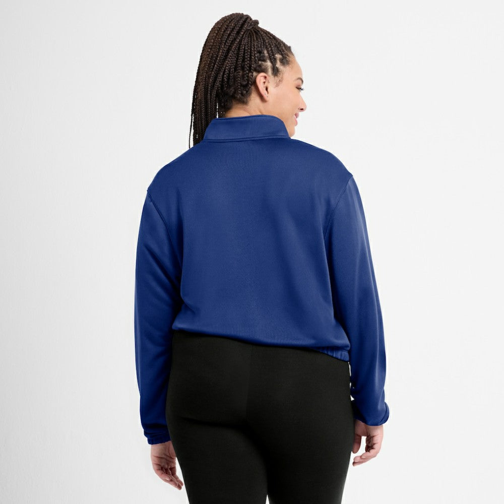 Milwaukee Brewers Nike Women's Rewind Splice Half-Zip Semi-Cropped Bubble Hem Sweatshirt - MLB Sweatshirts