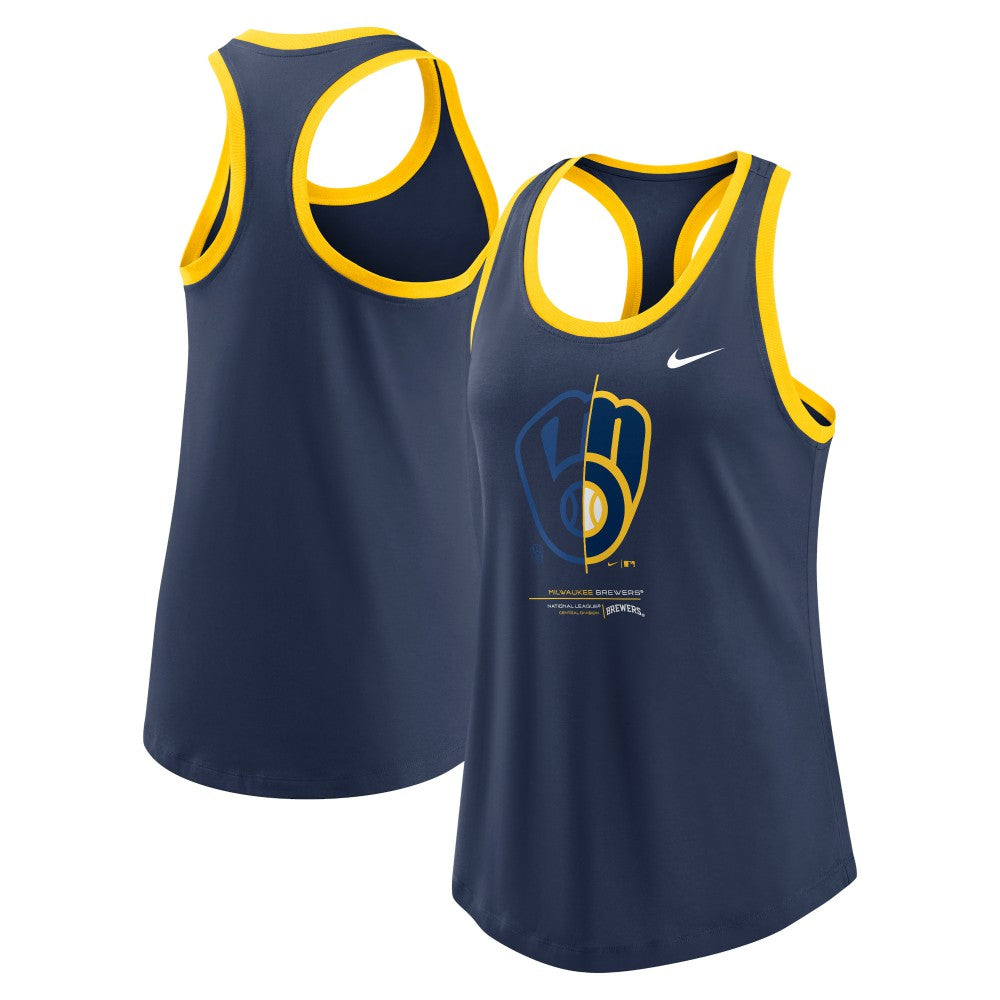 Milwaukee Brewers Nike Women's Tech Tri-Blend Tank Top - MLB Tanks