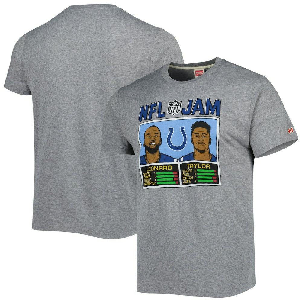 Indianapolis Colts Jonathan Taylor & Shaquille Leonard  Homage Unisex NFL Jam Tri-Blend T-Shirt | NFL Discount