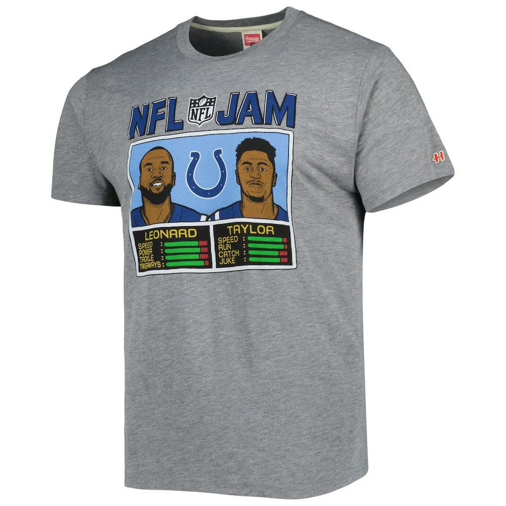 Indianapolis Colts Jonathan Taylor & Shaquille Leonard  Homage Unisex NFL Jam Tri-Blend T-Shirt | NFL Discount