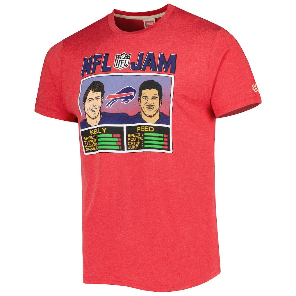 Buffalo Bills Andre Reed & Jim Kelly  Homage Unisex NFL Jam Retired Tri-Blend T-Shirt | NFL Sale