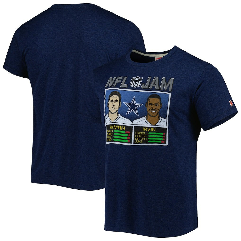 Dallas Cowboys Troy Aikman & Michael Irvin  Homage Unisex NFL Jam Retired Tri-Blend T-Shirt | NFL Sale