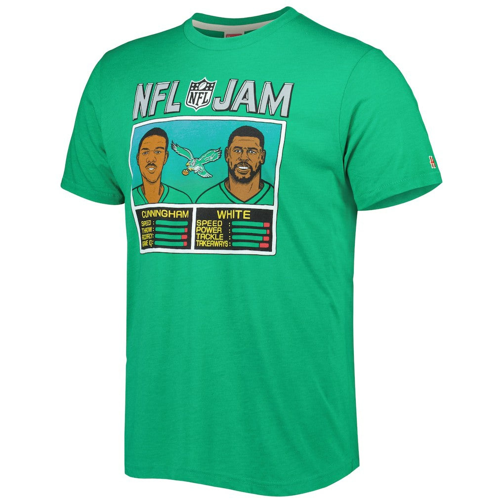 Philadelphia Eagles Randall Cunningham & Reggie White  Homage Unisex NFL Jam Retired Tri-Blend T-Shirt | NFL New