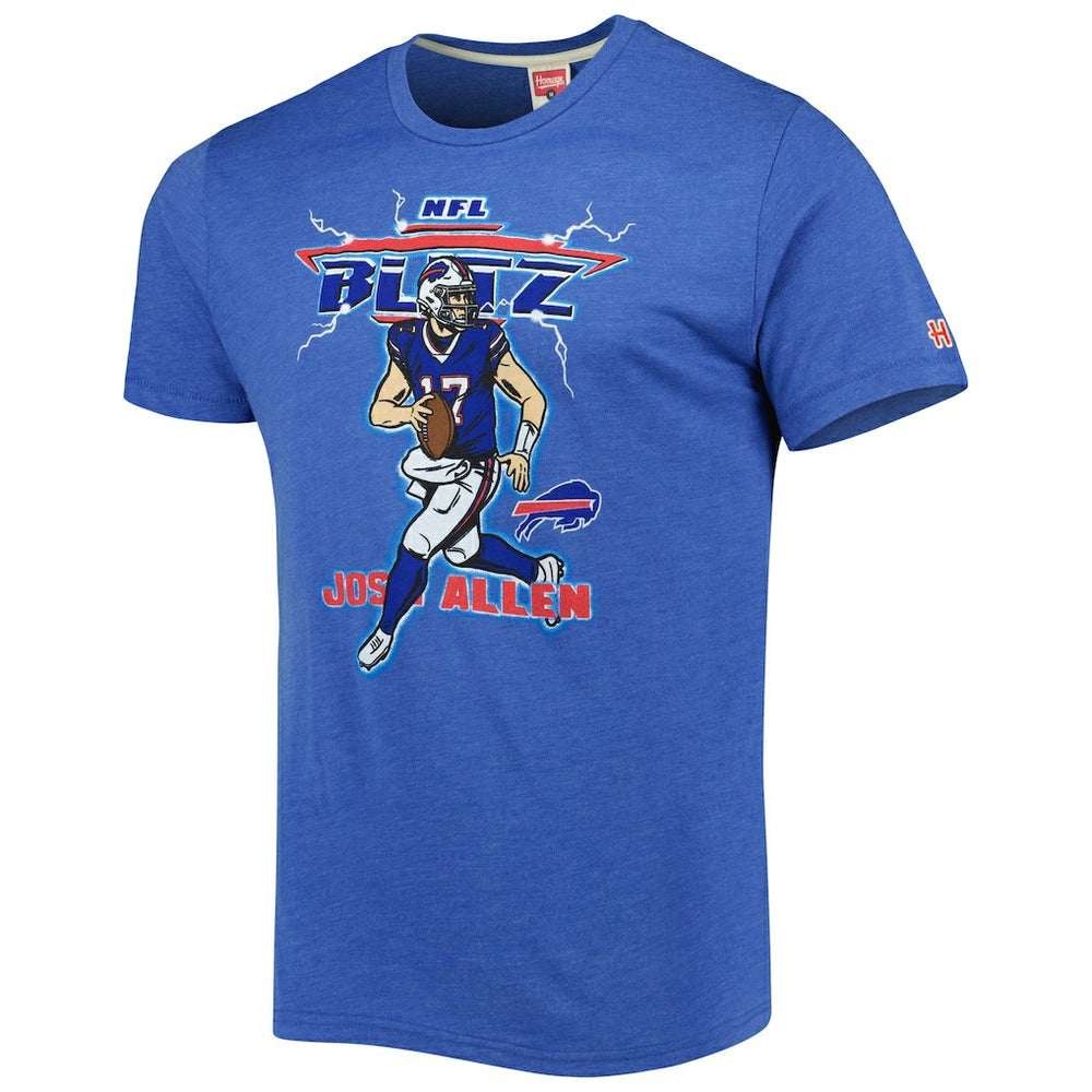 Buffalo Bills Josh Allen  Homage Unisex NFL Blitz Player Tri-Blend T-Shirt | NFL Hot