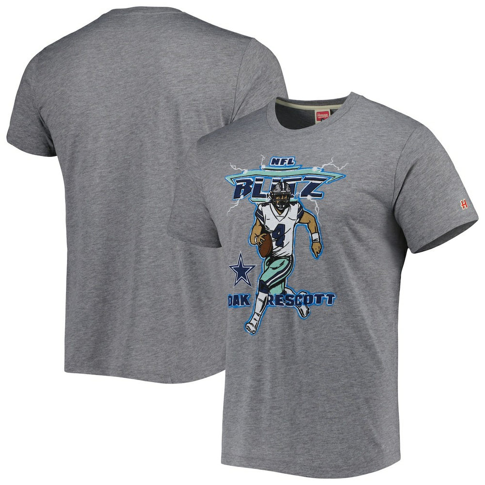 Dallas Cowboys Dak Prescott  Homage Unisex NFL Blitz Player Tri-Blend T-Shirt | NFL New