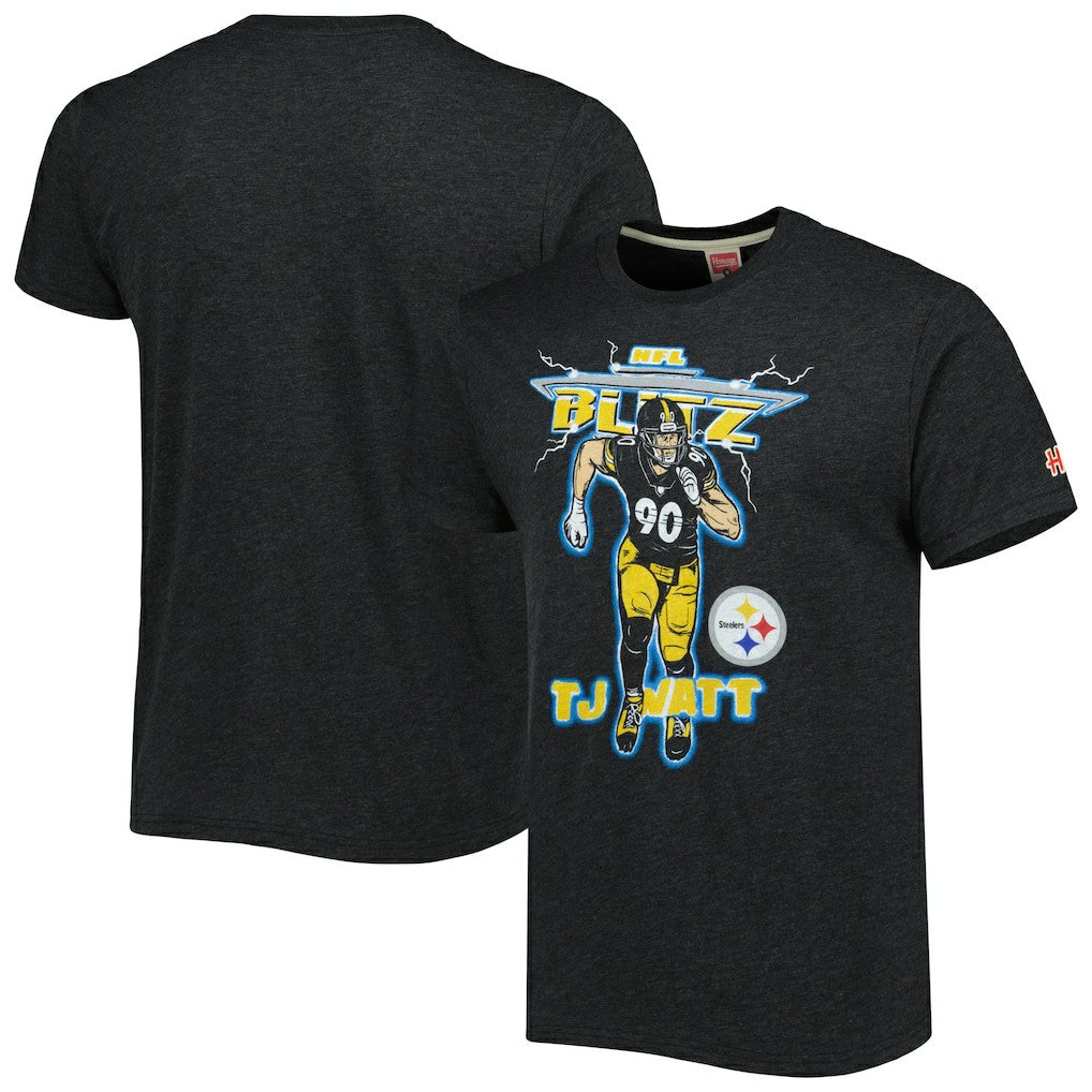 Pittsburgh Steelers T.J. Watt  Homage Unisex NFL Blitz Player Tri-Blend T-Shirt | NFL US