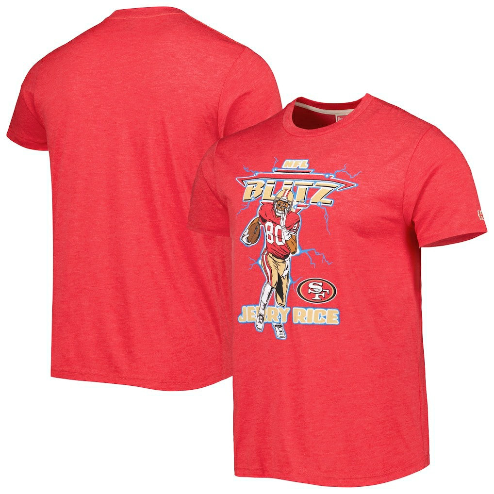 San Francisco 49ers Jerry Rice  Homage Unisex NFL Blitz Retired Player Tri-Blend T-Shirt | NFL Hot
