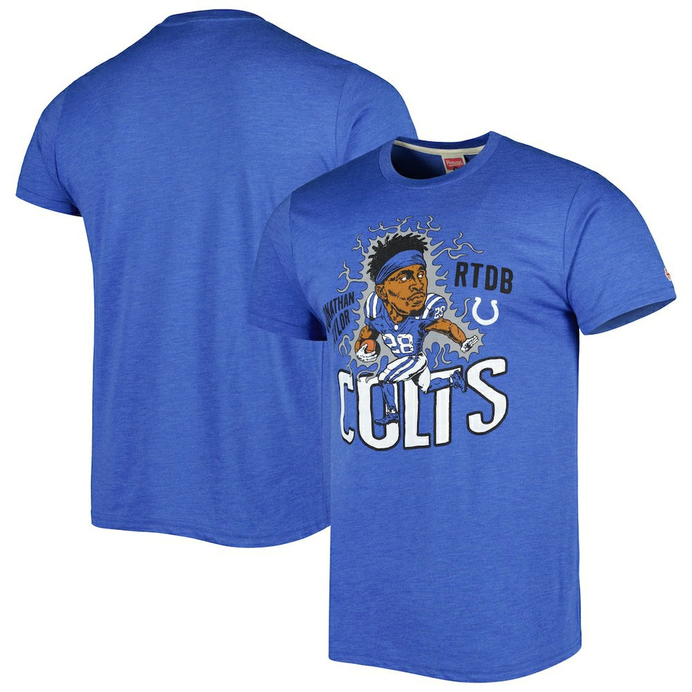 Indianapolis Colts Jonathan Taylor  Homage Unisex Caricature Player Tri-Blend T-Shirt | NFL US