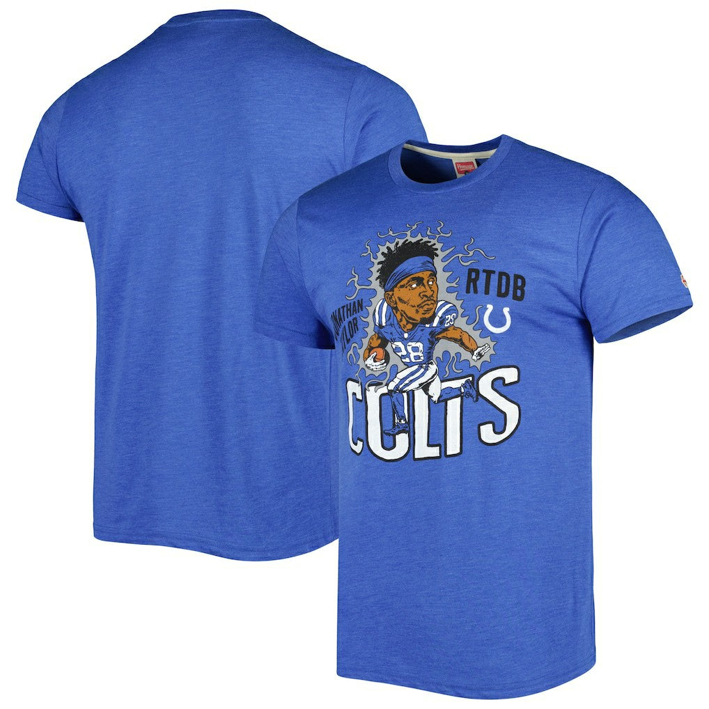 Indianapolis Colts Jonathan Taylor  Homage Unisex Caricature Player Tri-Blend T-Shirt | NFL US