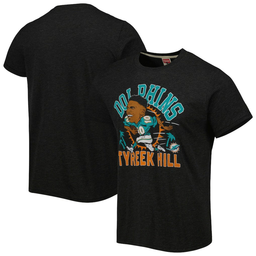 Miami Dolphins Tyreek Hill  Homage Unisex Caricature Player Tri-Blend T-Shirt | NFL Sale