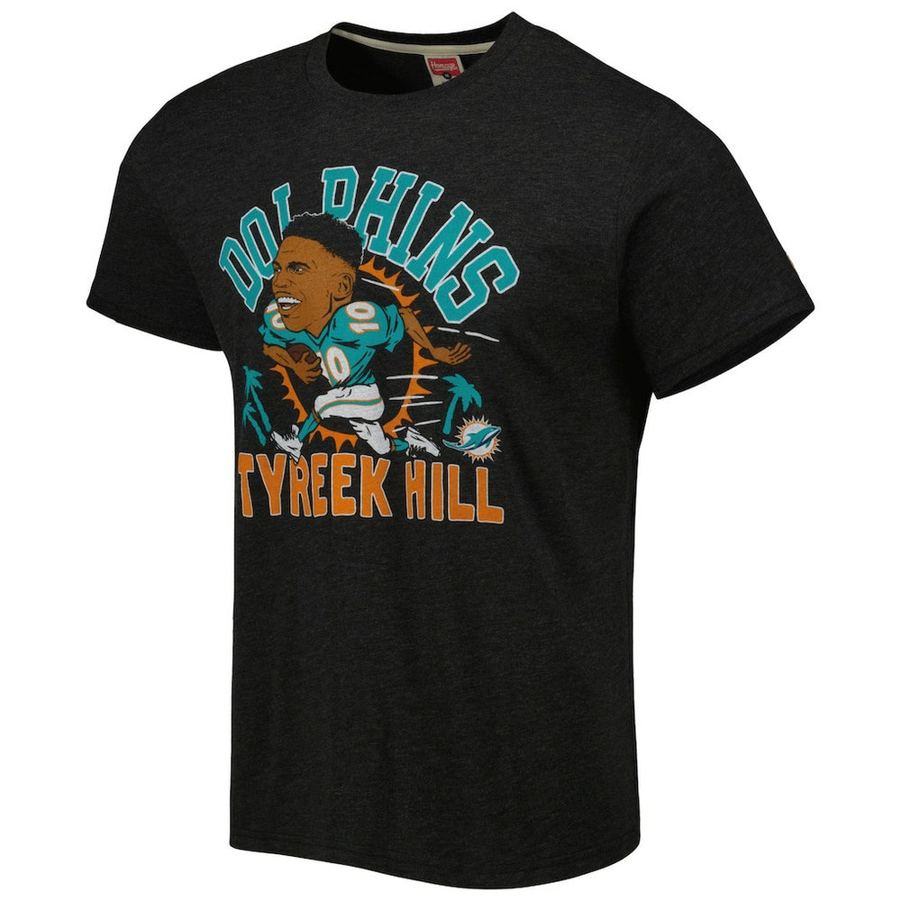 Miami Dolphins Tyreek Hill  Homage Unisex Caricature Player Tri-Blend T-Shirt | NFL Sale