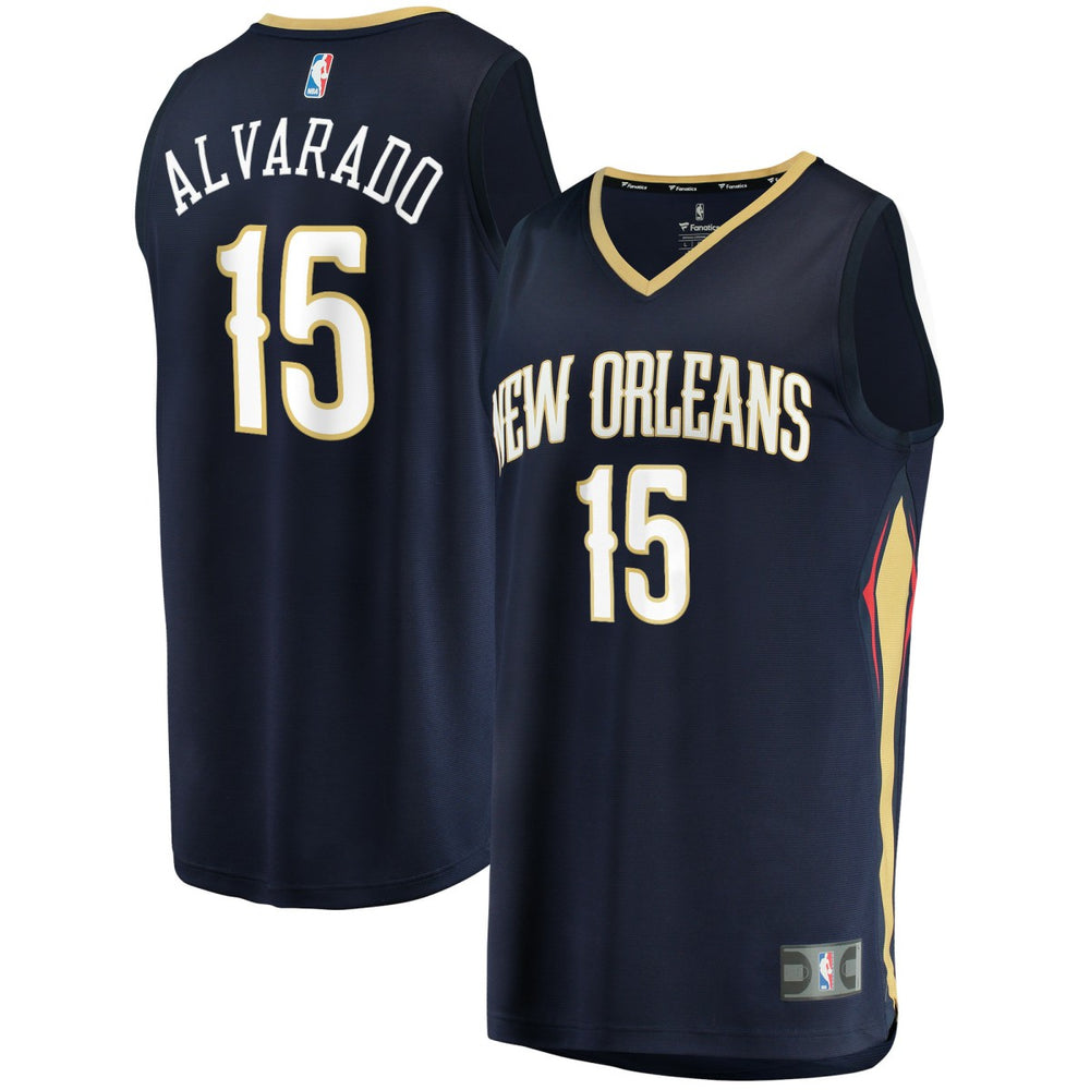 Navy Jose Alvarado New Orleans Pelicans Fast Break Replica Jersey | NBA