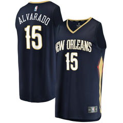 Navy Jose Alvarado New Orleans Pelicans Fast Break Replica Jersey | NBA