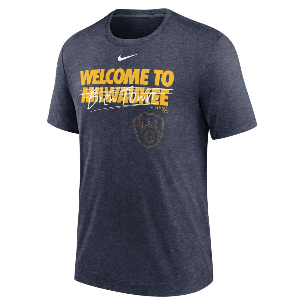Milwaukee Brewers Nike Home Spin Tri-Blend T-Shirt - MLB T-shirts