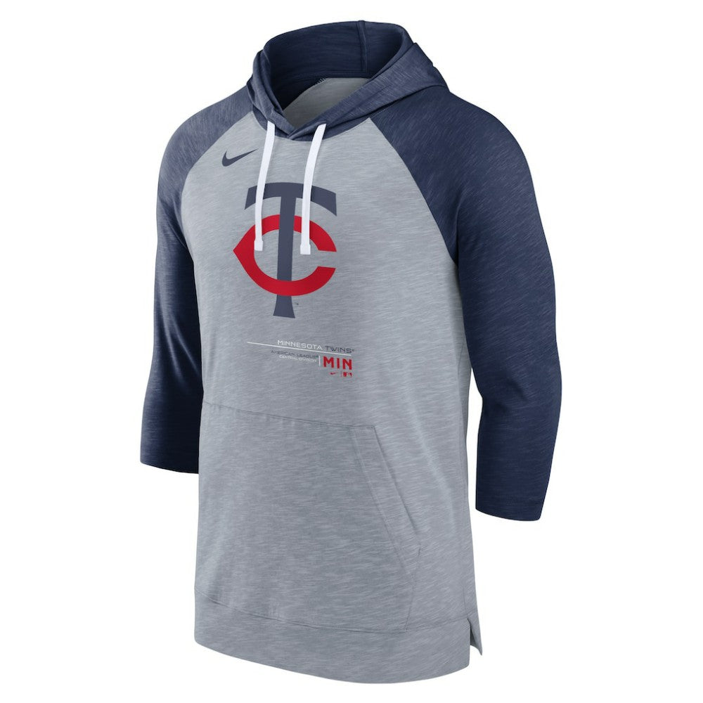 Minnesota Twins Nike Baseball Raglan 3/4-Sleeve Pullover Hoodie - MLB Hoodies