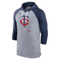 Minnesota Twins Nike Baseball Raglan 3/4-Sleeve Pullover Hoodie - MLB Hoodies