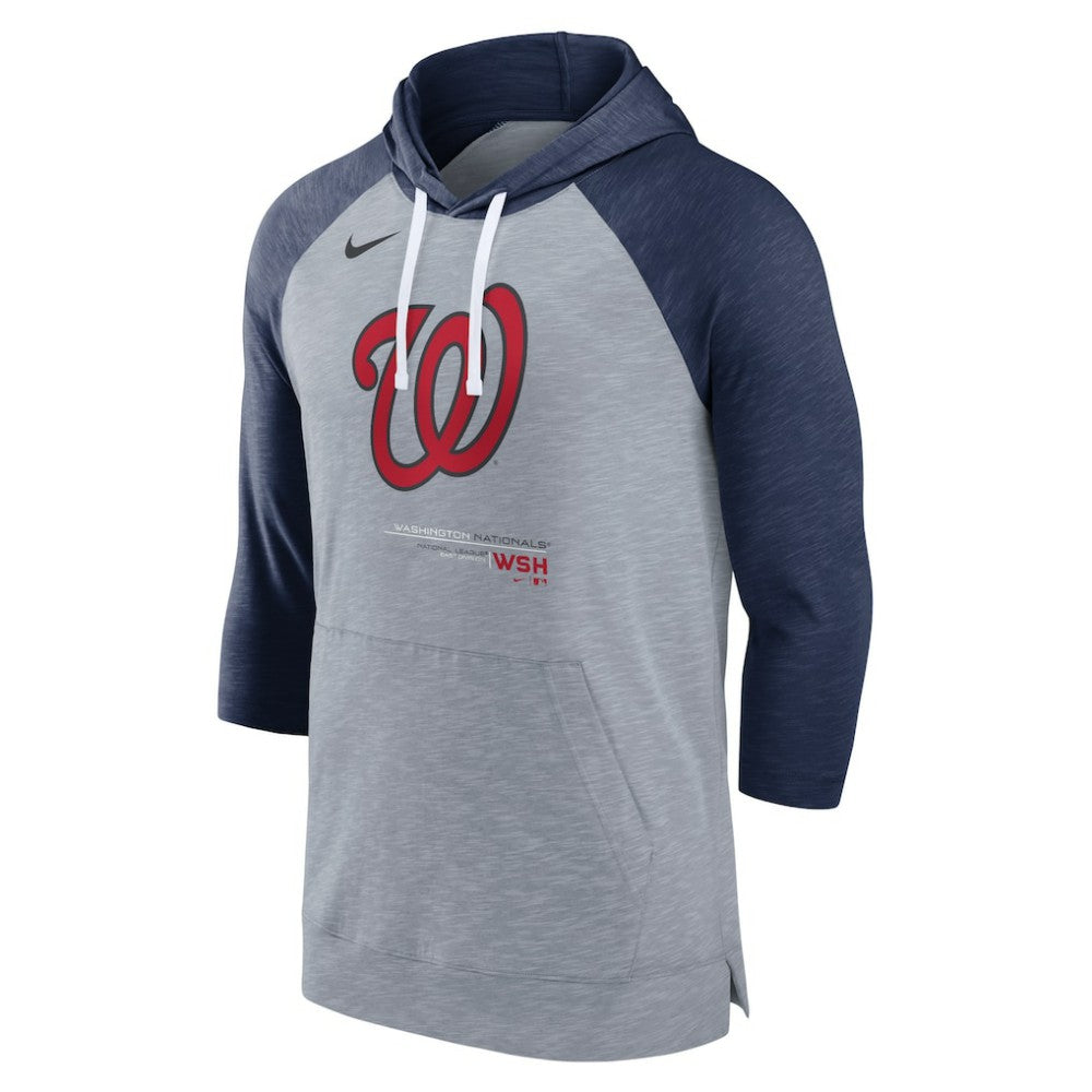 Washington Nationals Nike Baseball Raglan 3/4-Sleeve Pullover Hoodie - MLB Hoodies
