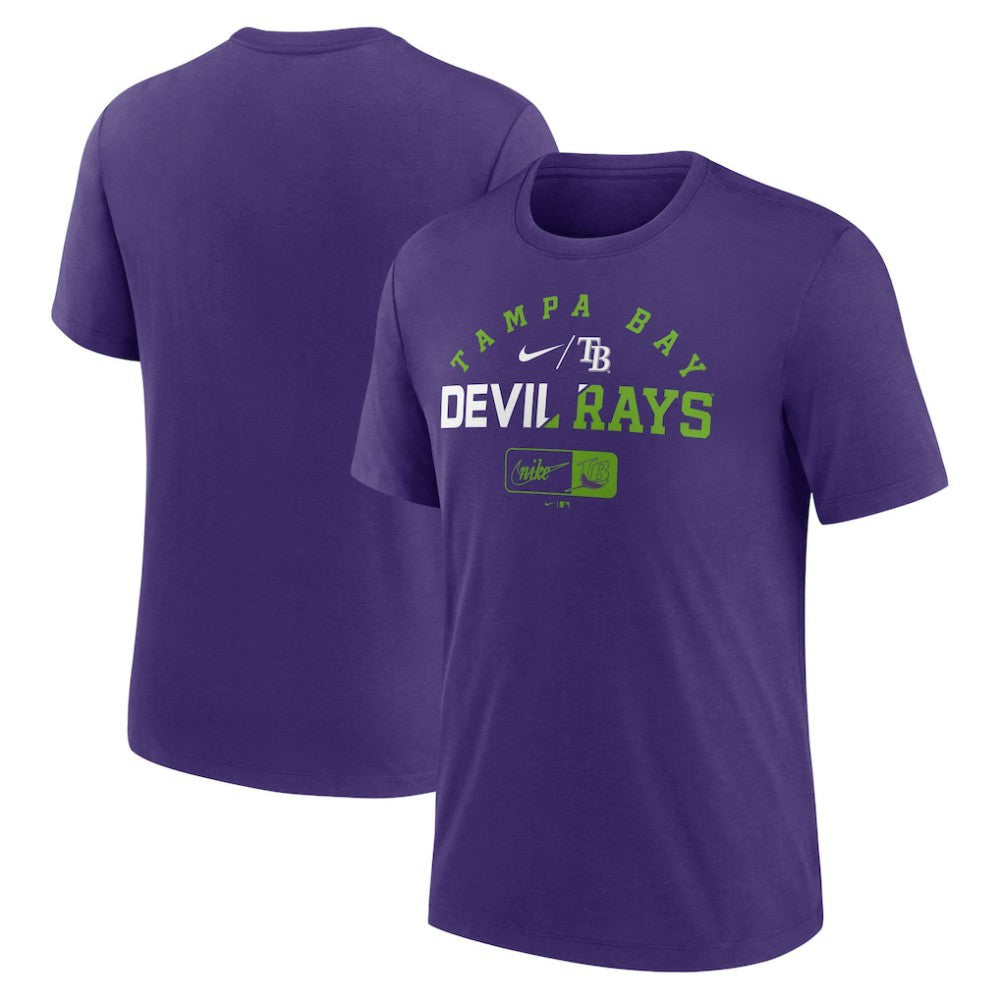 Tampa Bay Rays Nike Rewind Review Slash Tri-Blend T-Shirt - MLB T-shirts