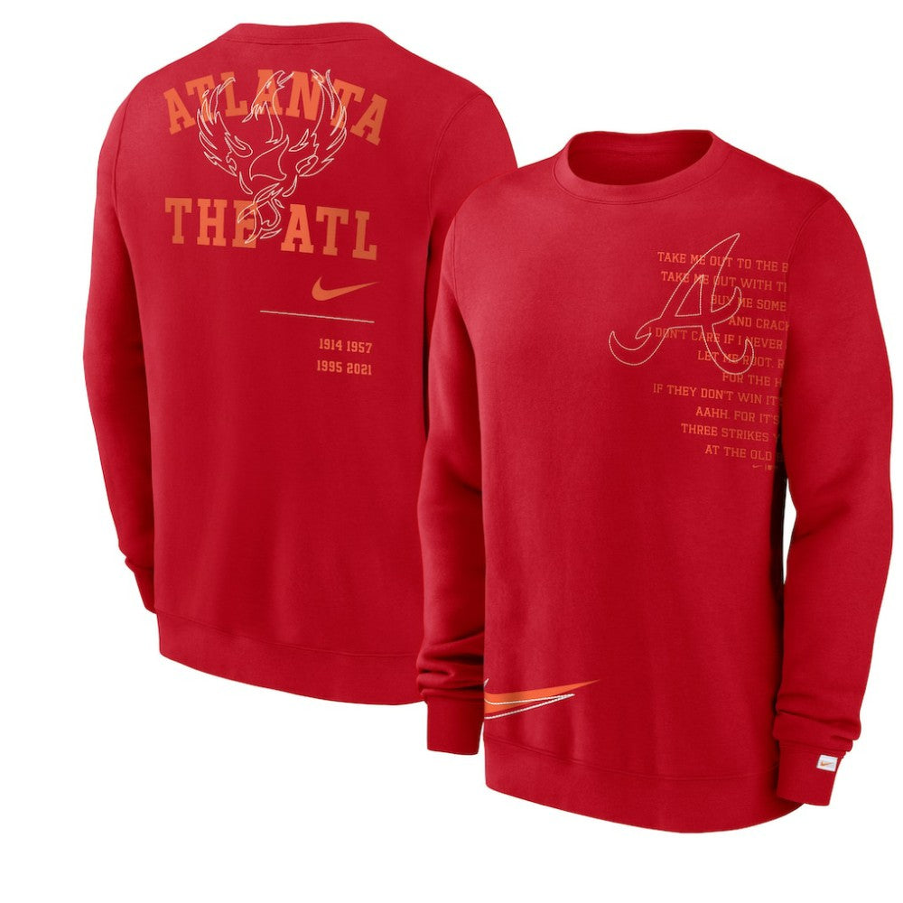 Atlanta Braves Nike Statement Ball Game Fleece Pullover Sweatshirt - MLB Pullover