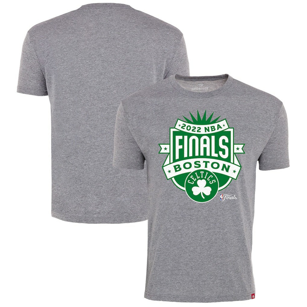 Gray Boston Celtics Sportiqe 2022 NBA Finals Crest Comfy T-Shirt | NBA