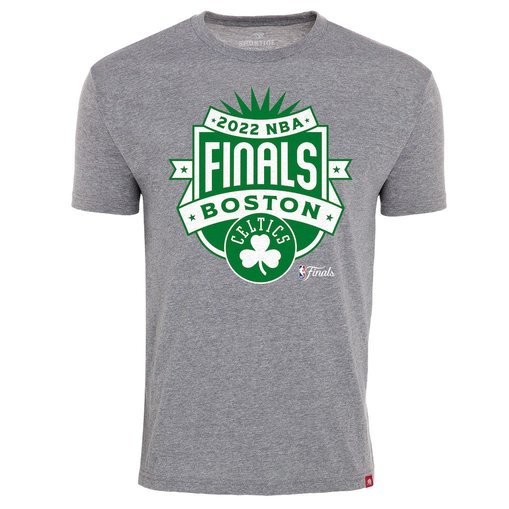 Gray Boston Celtics Sportiqe 2022 NBA Finals Crest Comfy T-Shirt | NBA