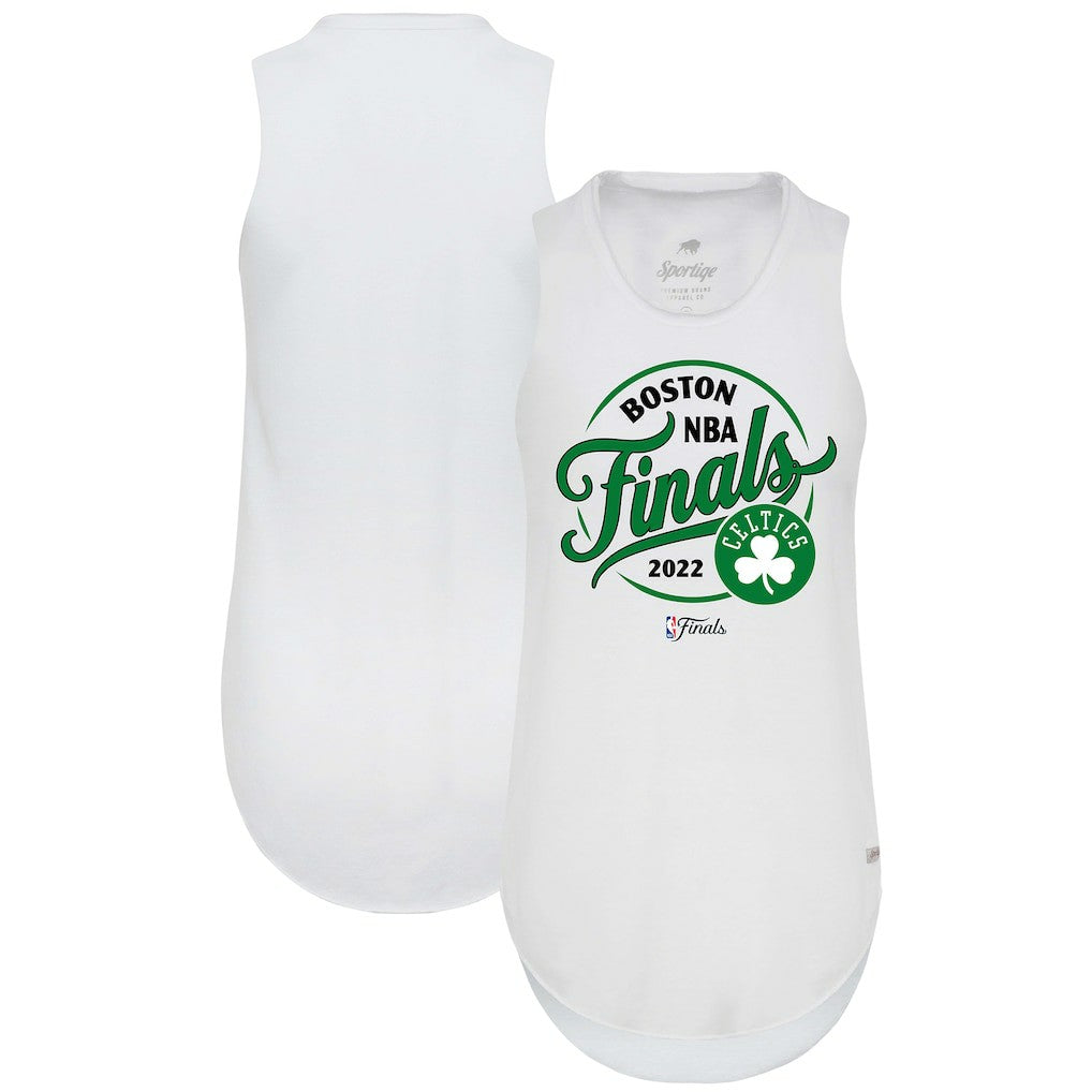 White Boston Celtics Sportiqe Women's 2022 NBA Finals Janie Tri-Blend Tank Top | NBA