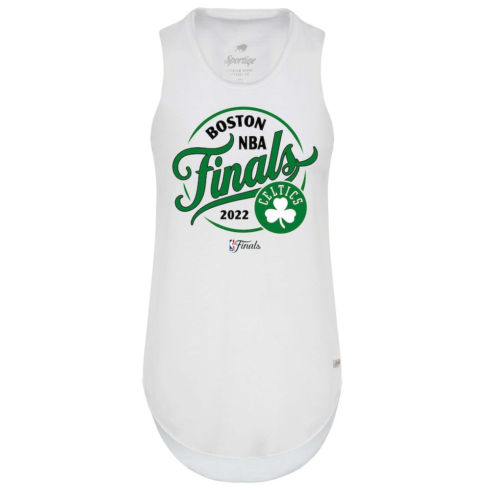 White Boston Celtics Sportiqe Women's 2022 NBA Finals Janie Tri-Blend Tank Top | NBA