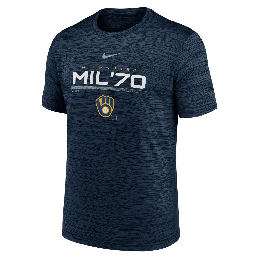 Milwaukee Brewers Nike Wordmark Velocity Performance T-Shirt - MLB T-shirts