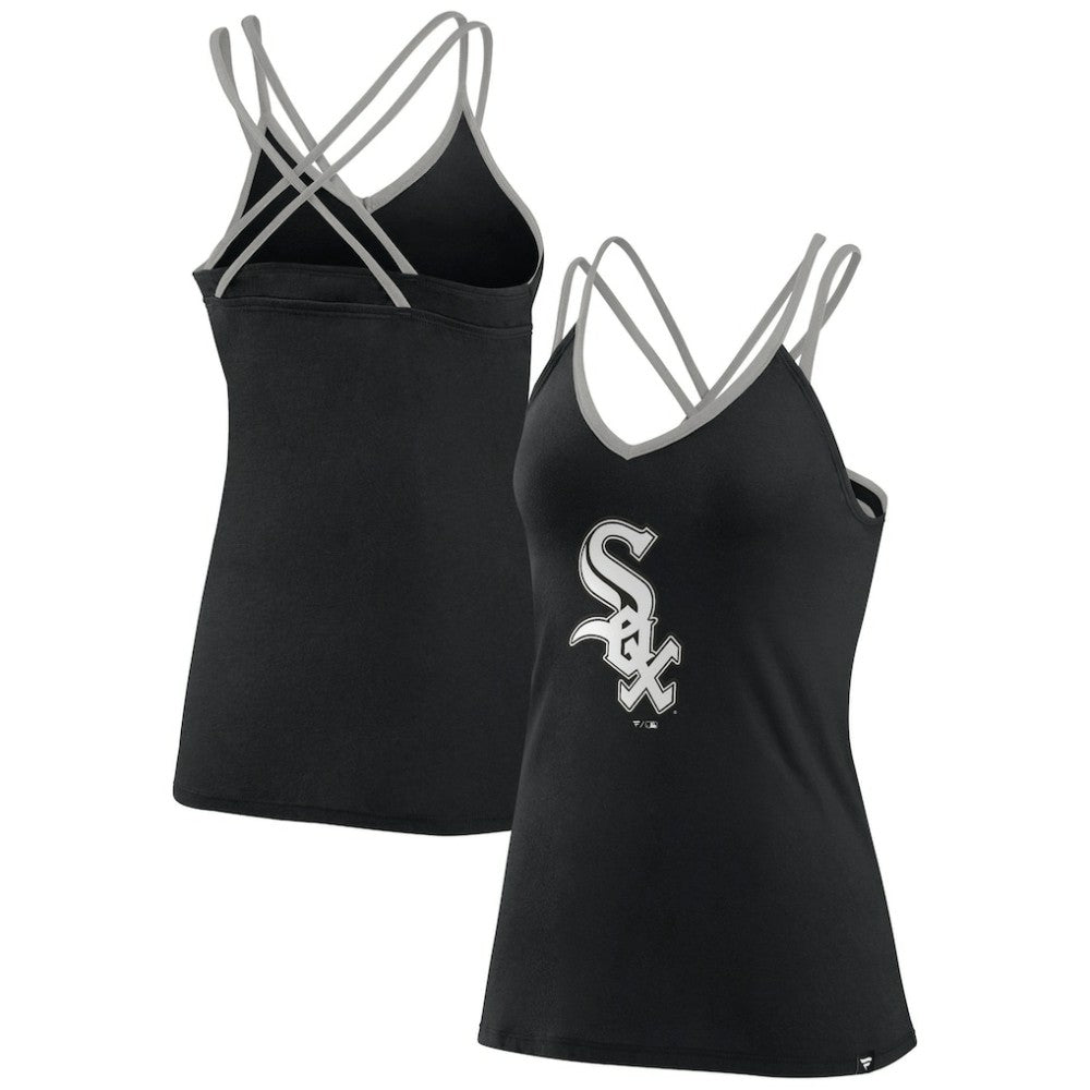 Chicago White Sox Fanatics Women's Barrel It Up Cross Back V-Neck Tank Top - MLB Tanks