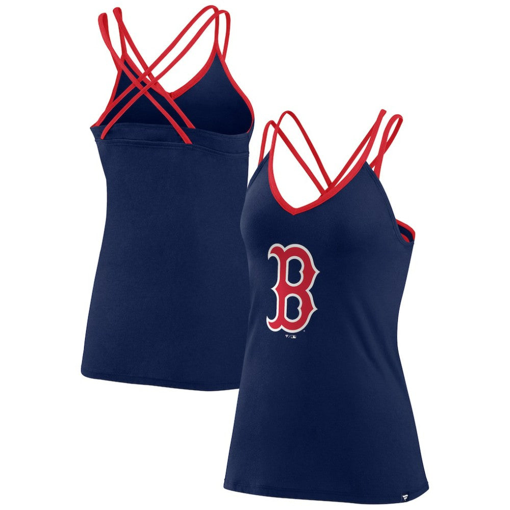 Boston Red Sox Fanatics Women's Barrel It Up Cross Back V-Neck Tank Top - MLB Tanks