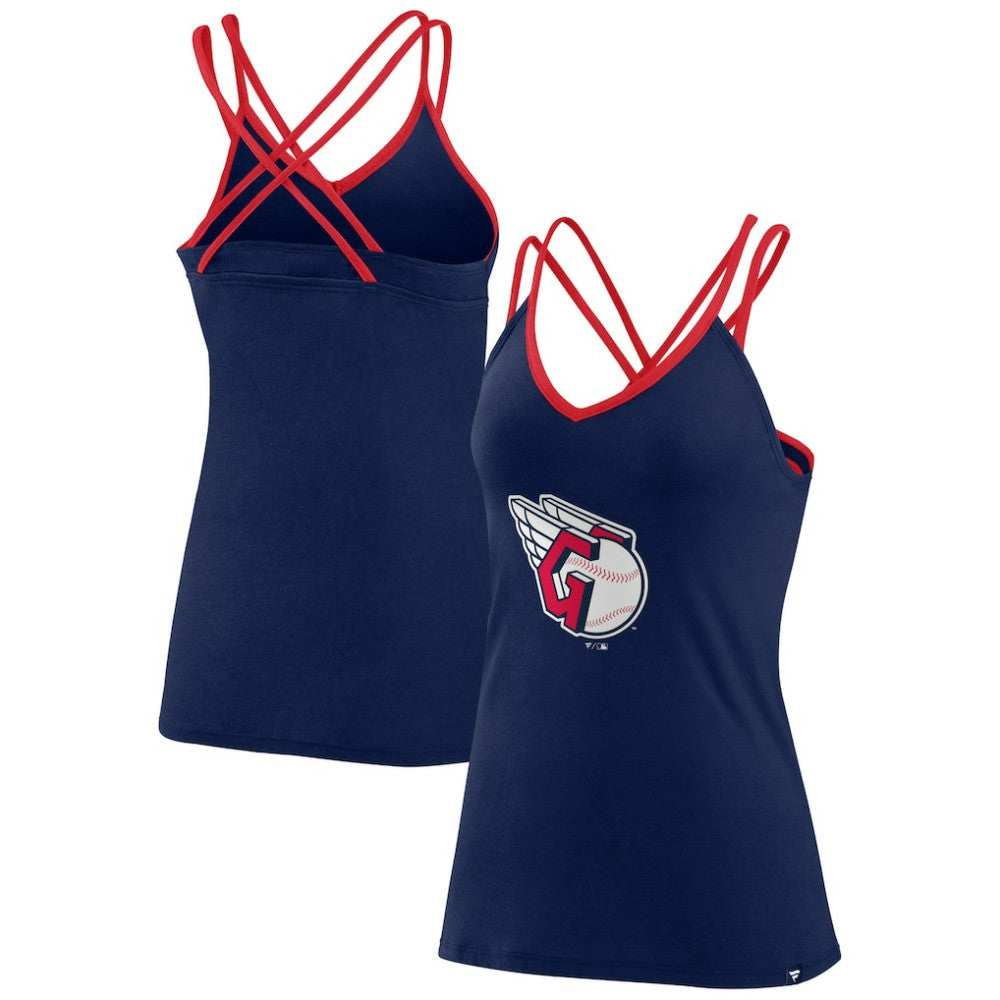 Cleveland Guardians Fanatics Women's Barrel It Up Cross Back V-Neck Tank Top - MLB Tanks
