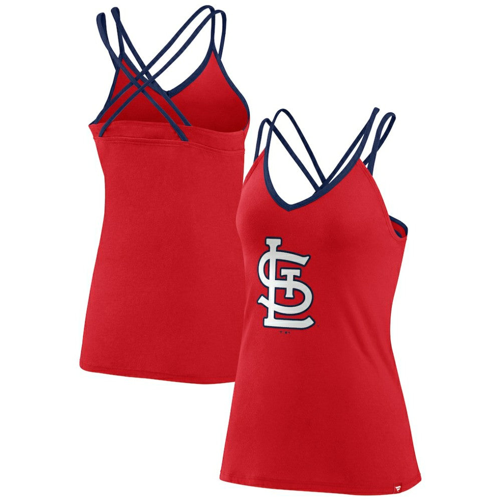 St. Louis Cardinals Fanatics Women's Barrel It Up Cross Back V-Neck Tank Top - MLB Tanks
