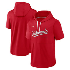 Washington Nationals Nike Springer Short Sleeve Team Pullover Hoodie - MLB Hoodies