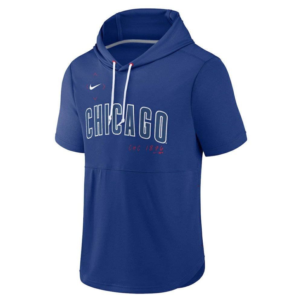 Chicago Cubs Nike Springer Short Sleeve Team Pullover Hoodie - MLB Hoodies
